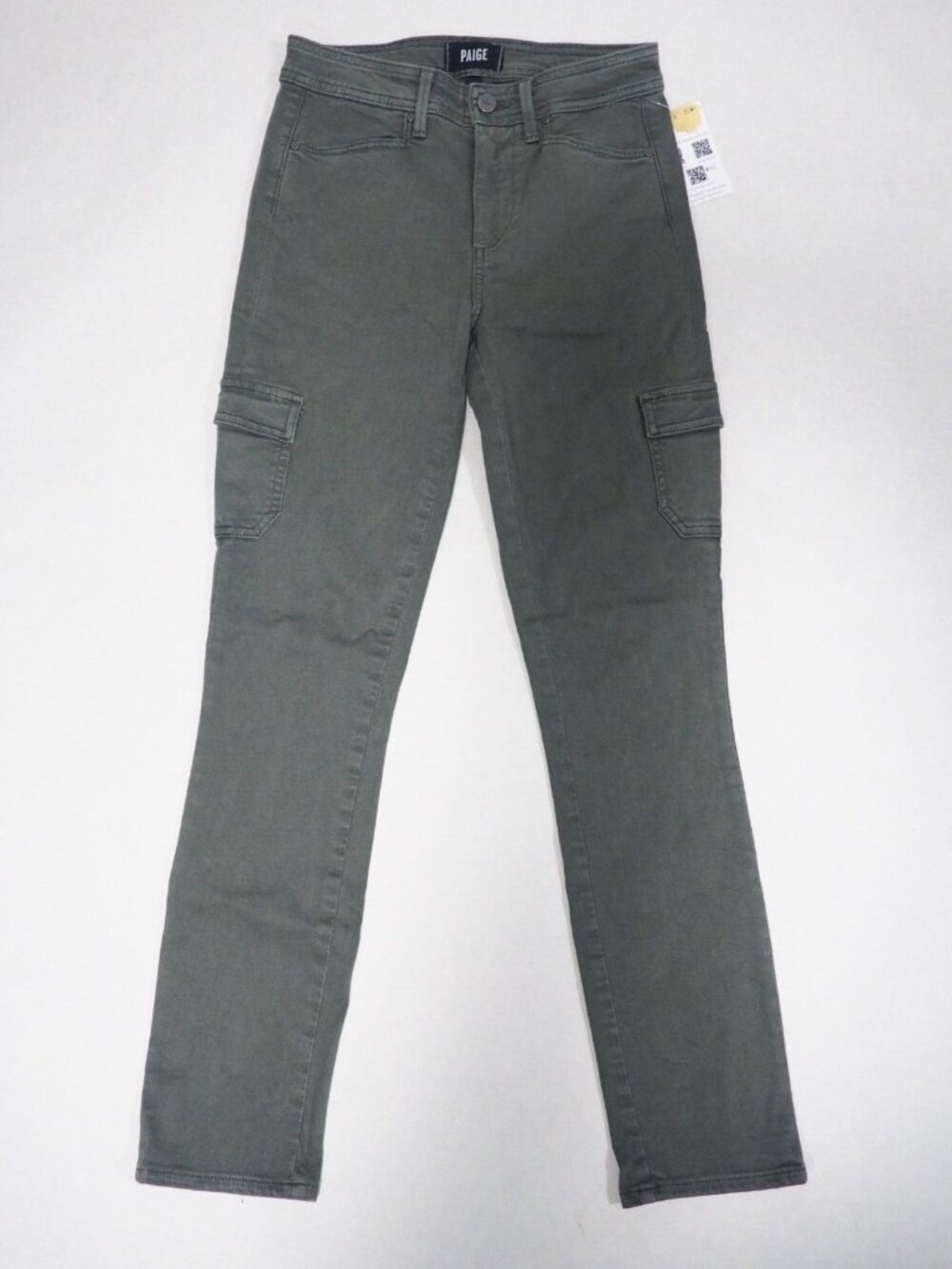Paige Green Denim Hoxton Ankle Skinny Jeans, Size 25
